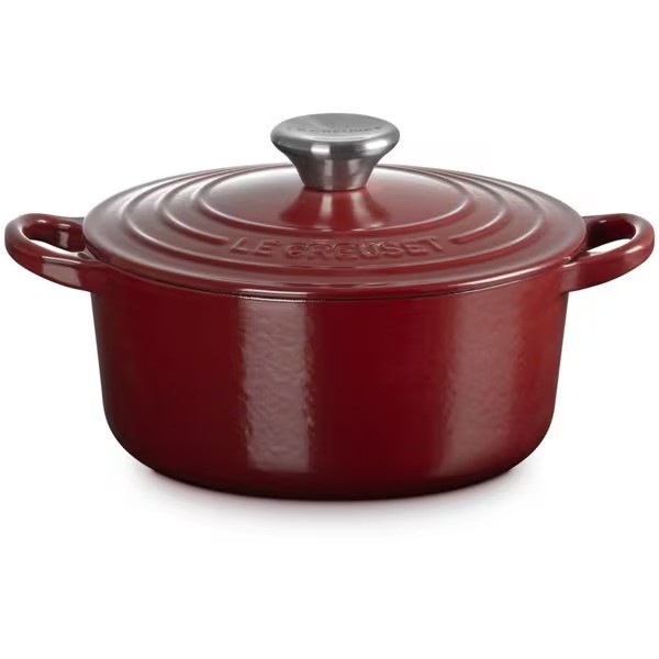 Le Creuset Cocotte Ronde 18cm Rhone Garnet Silver Knob Cast Iron Enamel JPN New