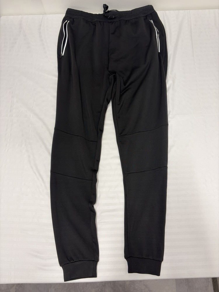 Boohoo Man Black Tapered Jogger Pants Men’s Size Large Zip Pockets Excellent