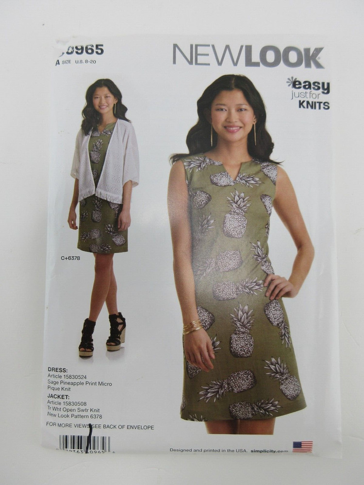 New Look Sewing Pattern D0965 Misses Dress Size 8-20 Uncut