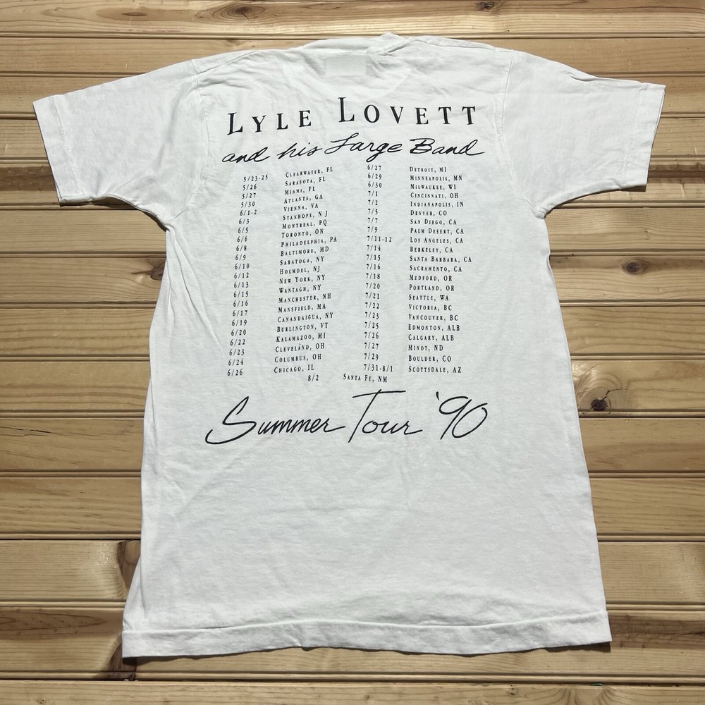 Vintage 1990 Lyle Lovett And His Large Band Summer Tour Shirt Size Large