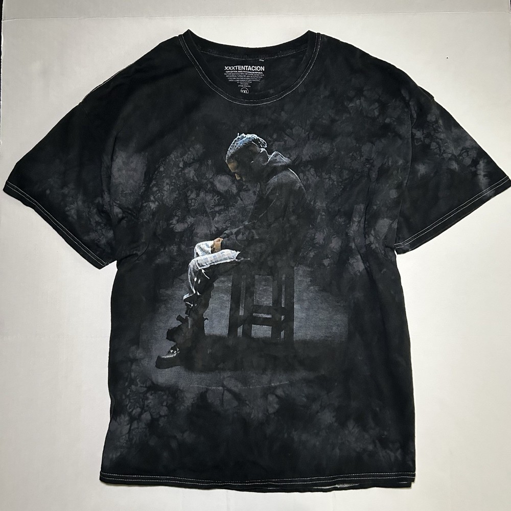 XXXTENTACION Black Tie Dye Graphic T Shirt Men’s XXL Rap Merch Tee