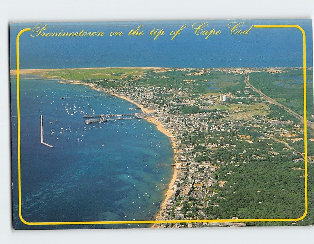 Postcard Aerial View Provincetown Cape Cod Massachusetts USA
