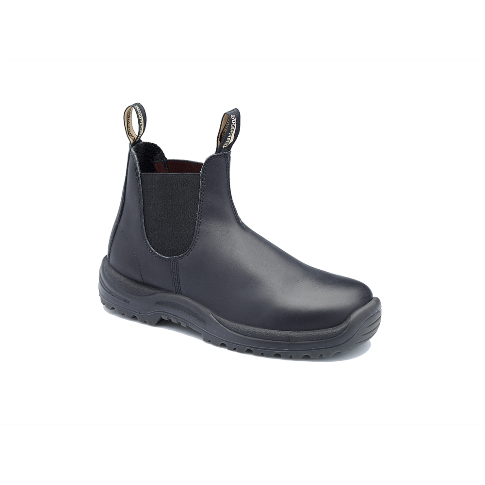Steel Toe Slip-On Elastic Side Boots with Kick Guard in Black Size AU 9 US 10