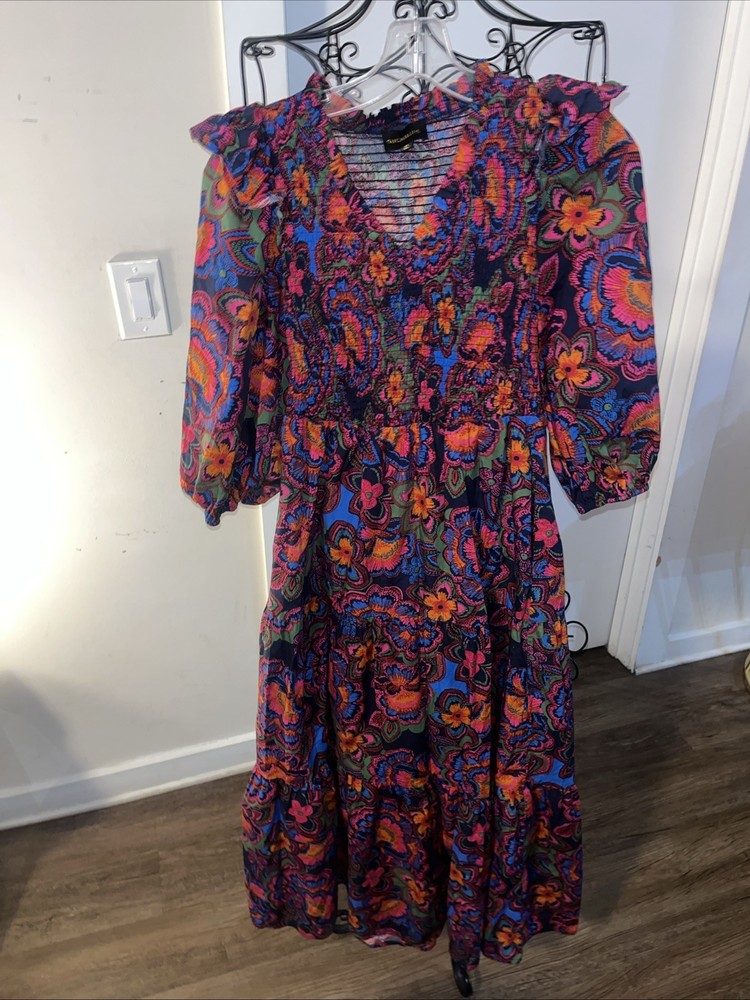 Sugar Lips Womens Dress XS Love Abelia Tropical Abstract Floral