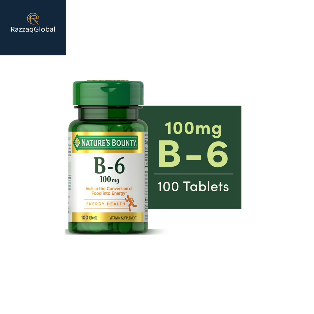 Nature's Bounty Vitamin B-6 Tablets, 100 Mg, 100 Ct