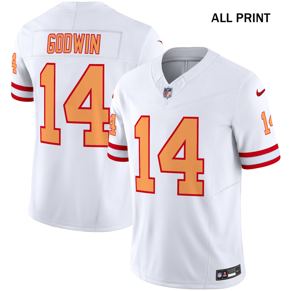 TampaxBay Bucs Chris Godwin Throwback #14 Football Jersey with Full Print