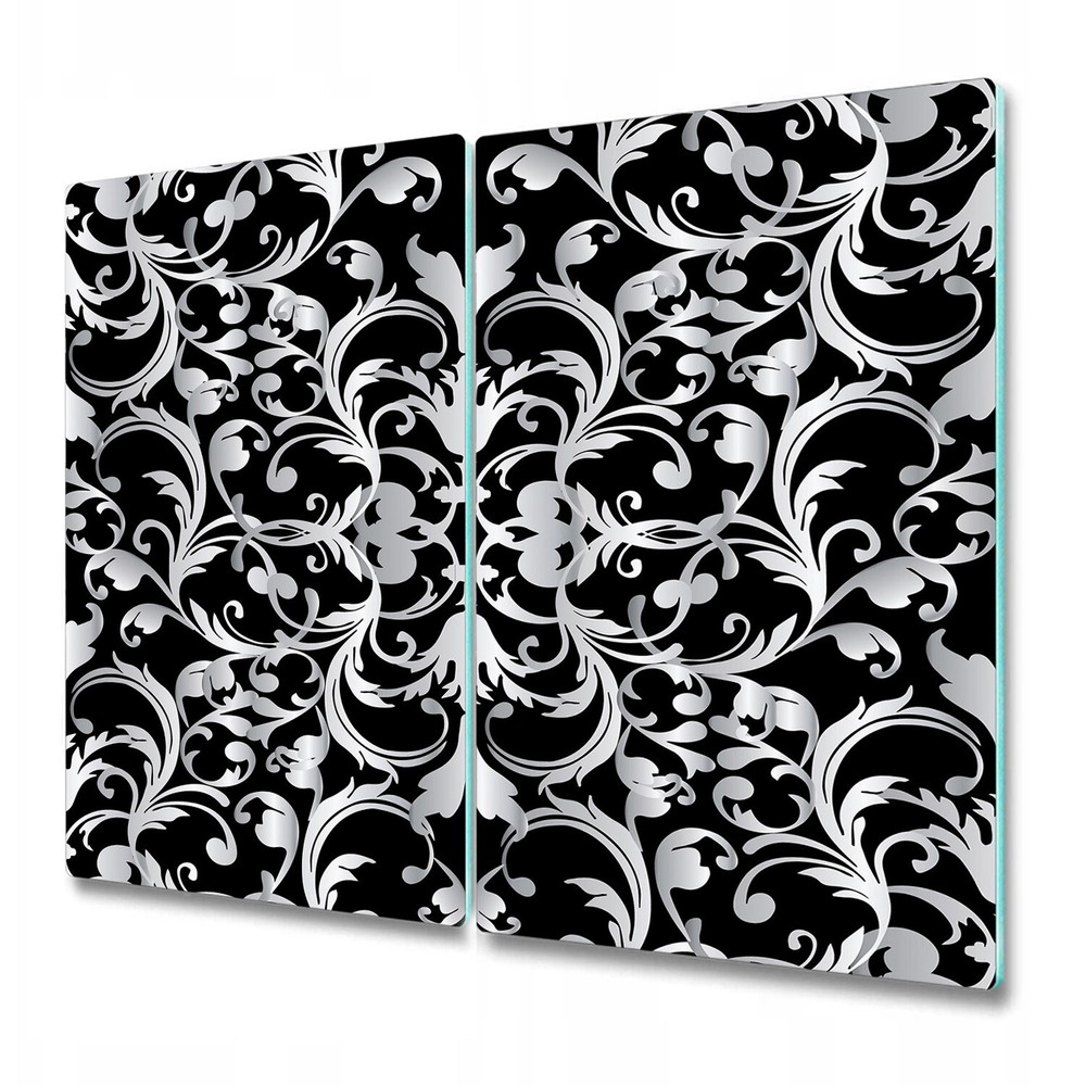 Vintage 3D Flower Black & White Photo Tempered Glass Worktop Saver 30x52cm  