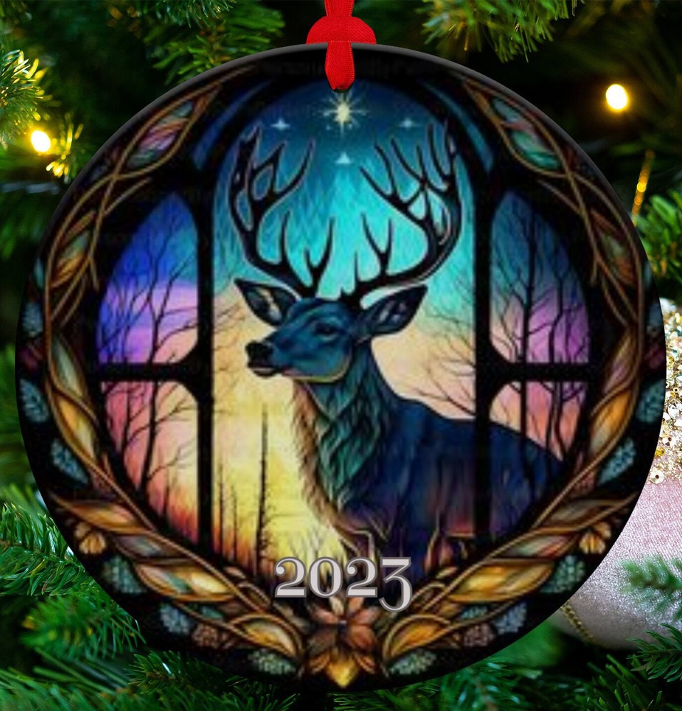 Ceramic Deer Ornament Reindeer Ornament Christmas Decoration Holiday Gift Idea