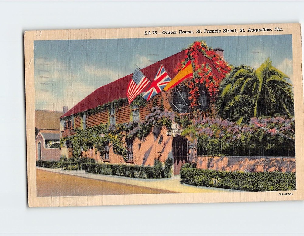 Postcard Oldest House St. Francis Street St. Augustine Florida USA