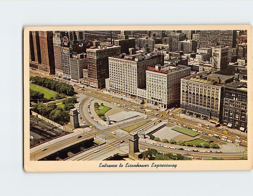 Postcard Entrance to Eisenhower Expressway Chicago Illinois USA