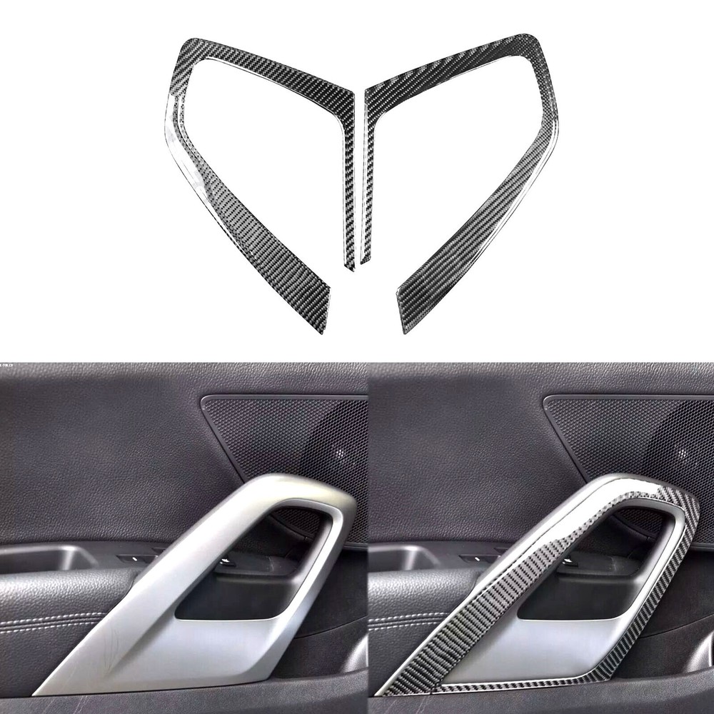 Real Carbon Fiber Interior Door Pull Handle Cover For Hyundai Veloster 2012-2017