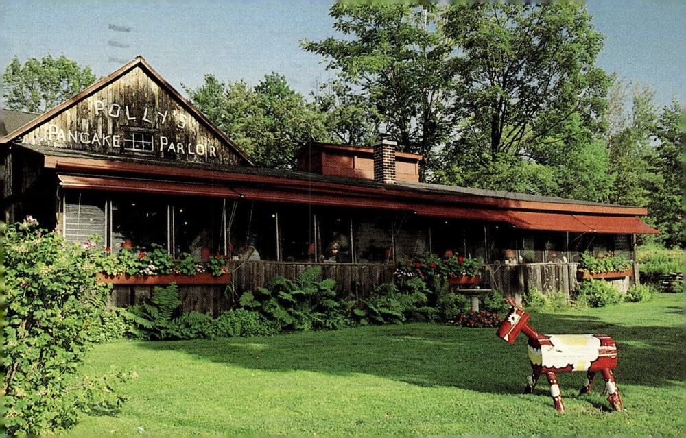 1980s Polly's Pancake Parlor Sugar Hill NH New Hampshire Chrome Postcard