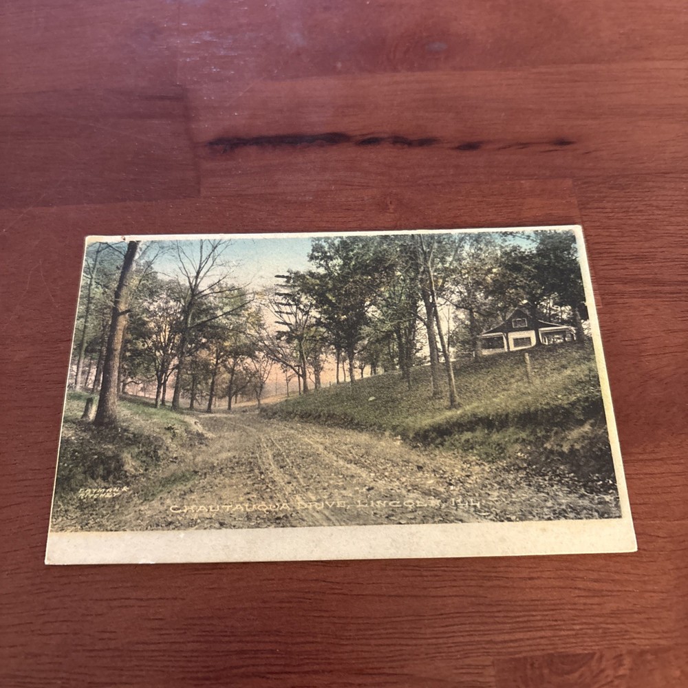 Vintage Postcard Lincoln Illinois Chautauqua Drive Logan County Photo