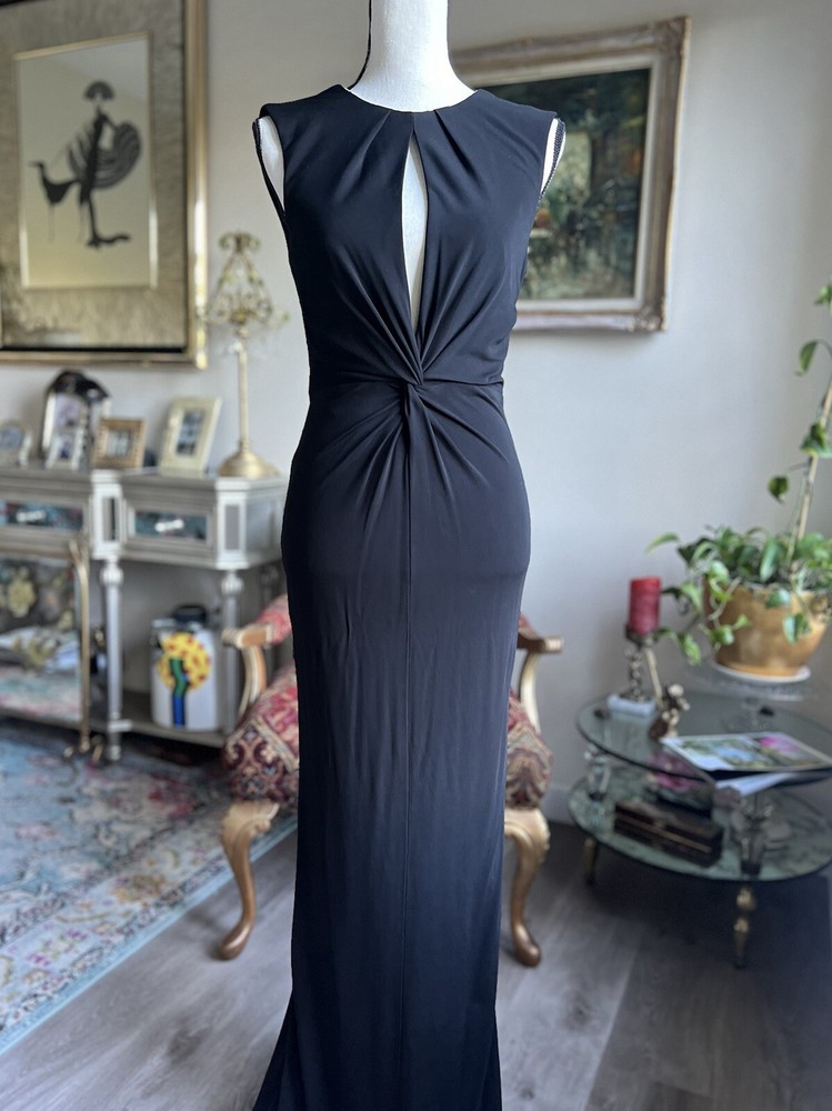 ABS Allen Schwartz Low Back Twisted Front Maxi Gown Dress - Size S-image