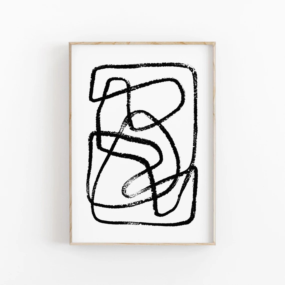 Black Ink Abstract Wall Art Poster Premium Quality Choose your Size