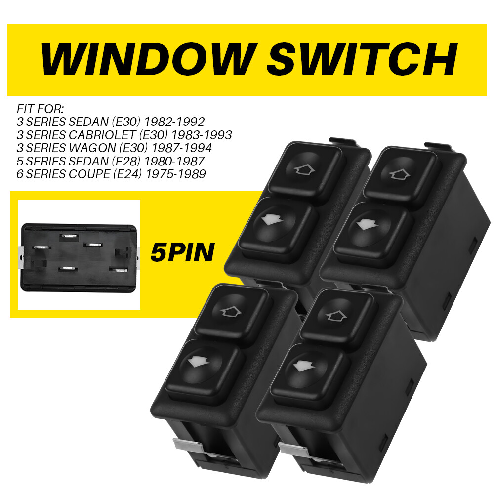 Set 4 pcs Illuminated Power Window Switch For BMW E23 E24 E28 E30 61311381205 S