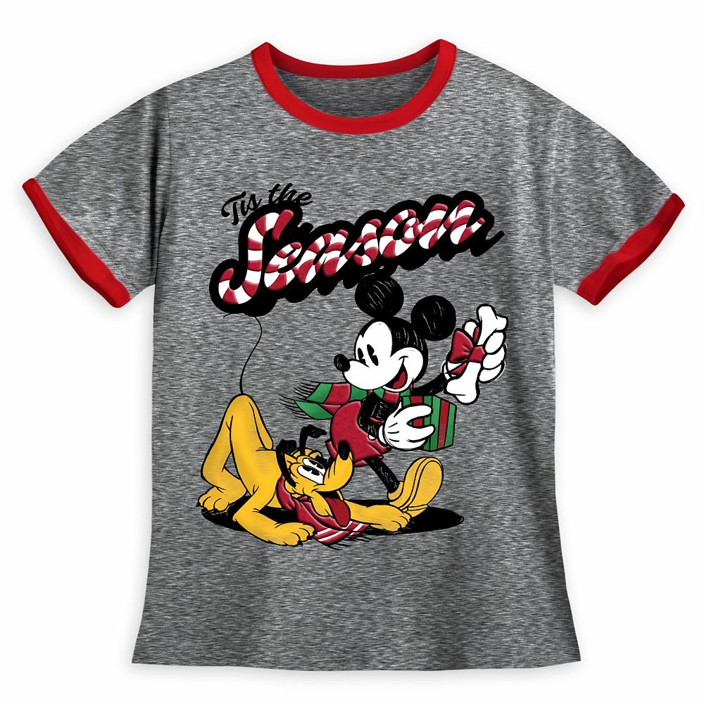 Disney Authentic Mickey & Pluto Holiday Boys T Shirt Tee Size 4 5/6 7/8 10/12