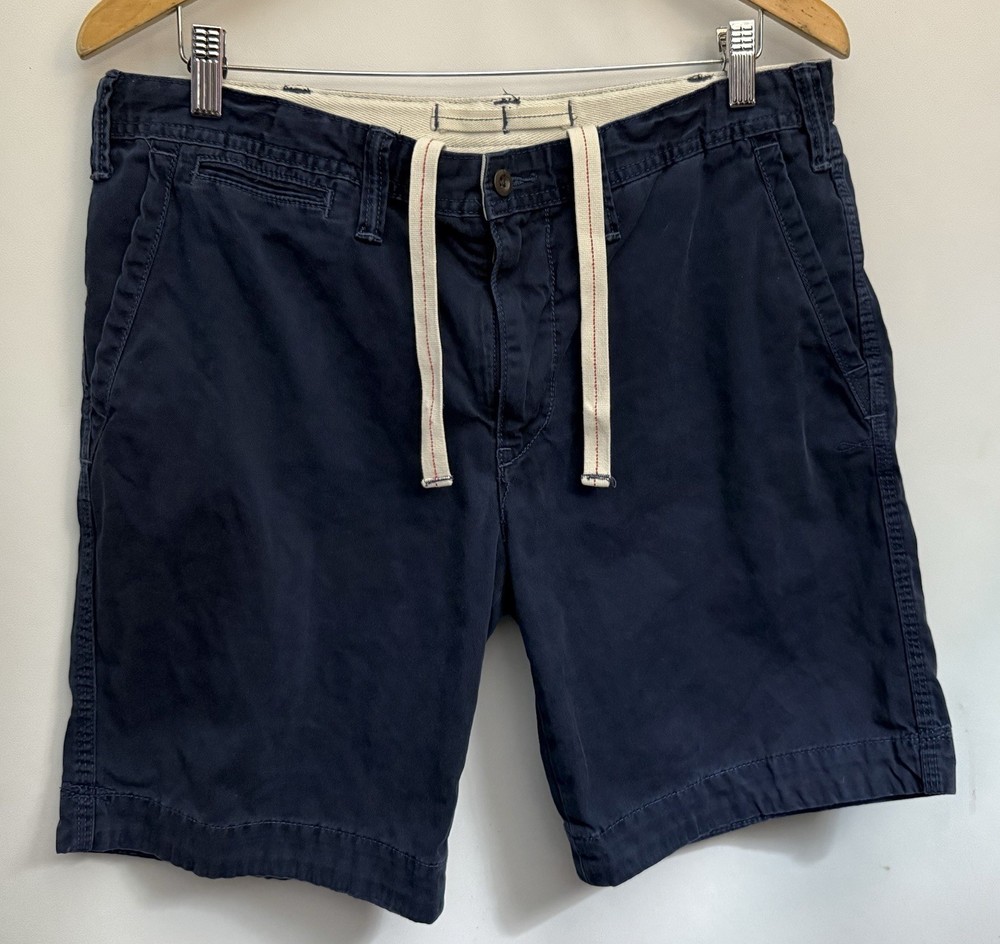 POLO RALPH LAUREN Shorts Mens 34x9” Chino 18” Relaxed Fit Preppy 5-Pockets Blue
