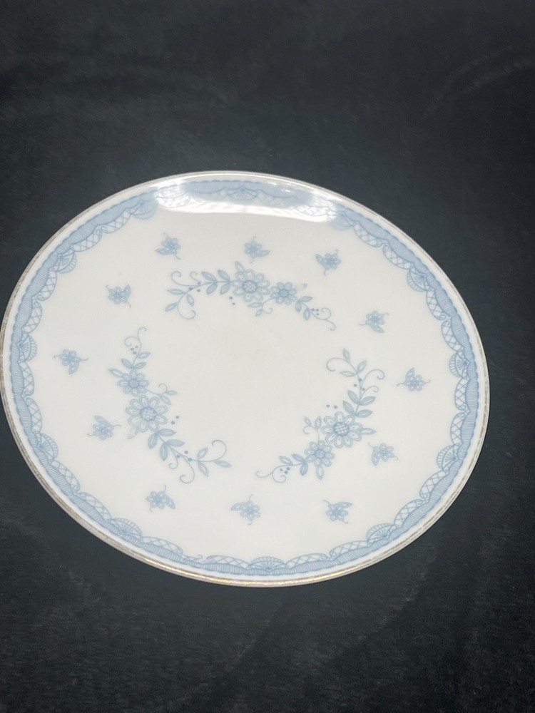 Noritake Tyrone 6319 Salad Plate Blue Floral Gold Trim Japan Vintage 7.5