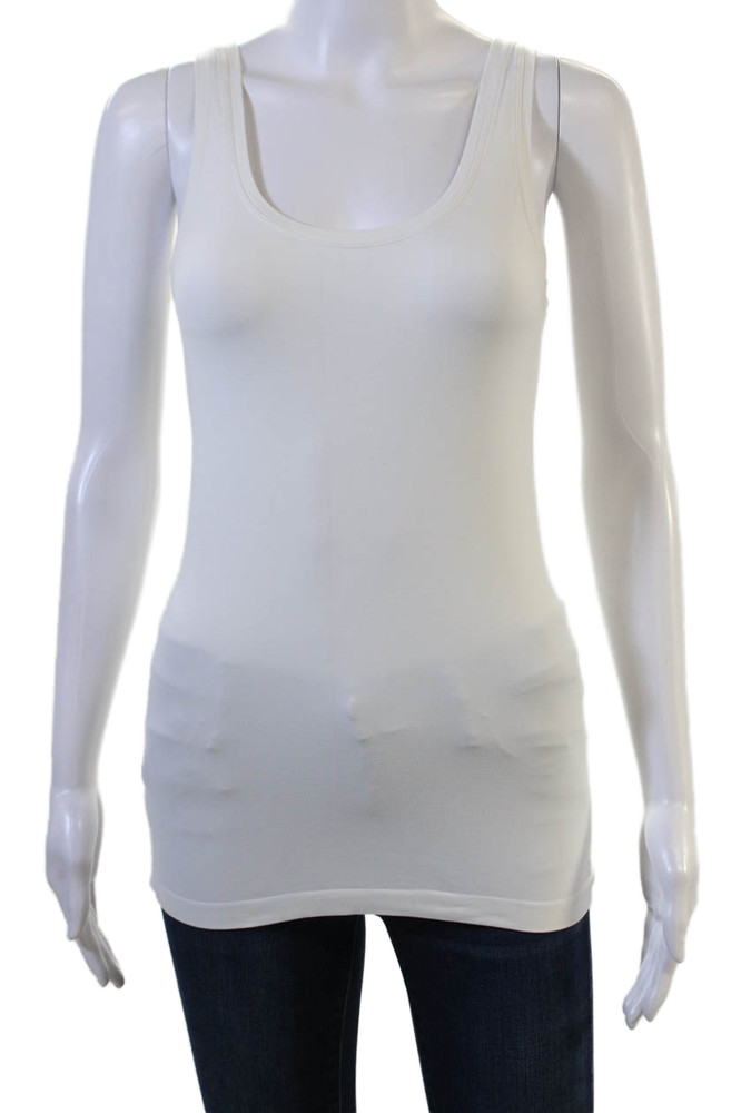 Hanro Women Basic Sleeveless Tank White Round Neck Size XLFree Shipping in US $100+ Orders | $6.95 Orders Below