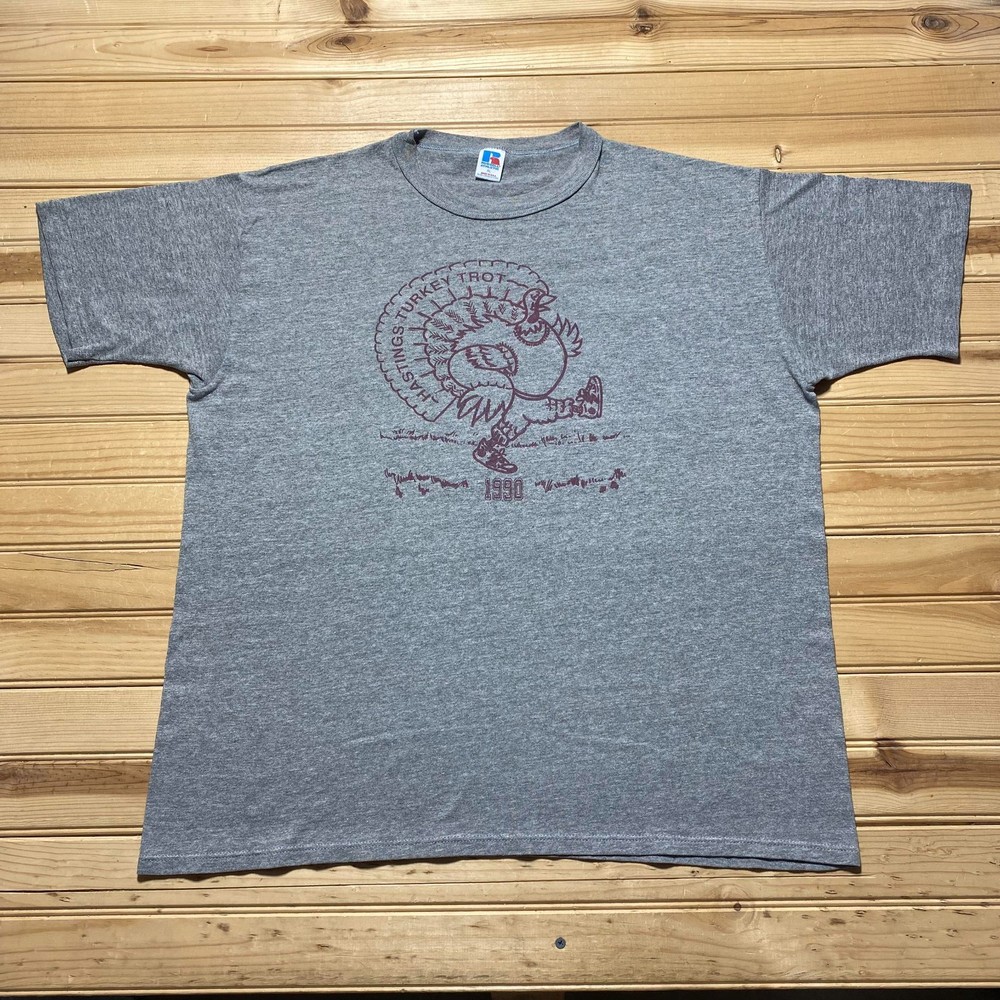 Vintage 1990 Hastings Turkey Trot The Bank of New York Graphic T-Shirt USA XL