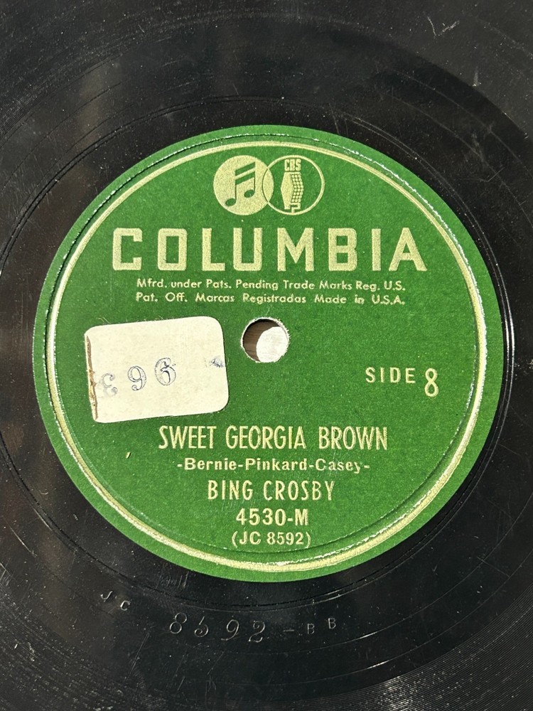 Bing Crosby 78 Let's Put Out The Lights / Sweet Georgia Brown Columbia