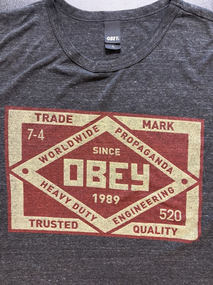 Obey Shirt Mens Large Gray New Worldwide Obey Propaganda Exclusive