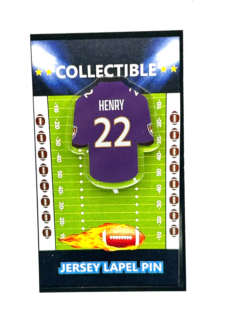 Baltimore Ravens Derrick Henry Jersey Lapel Pin - Classic Collectible with Free Shipping