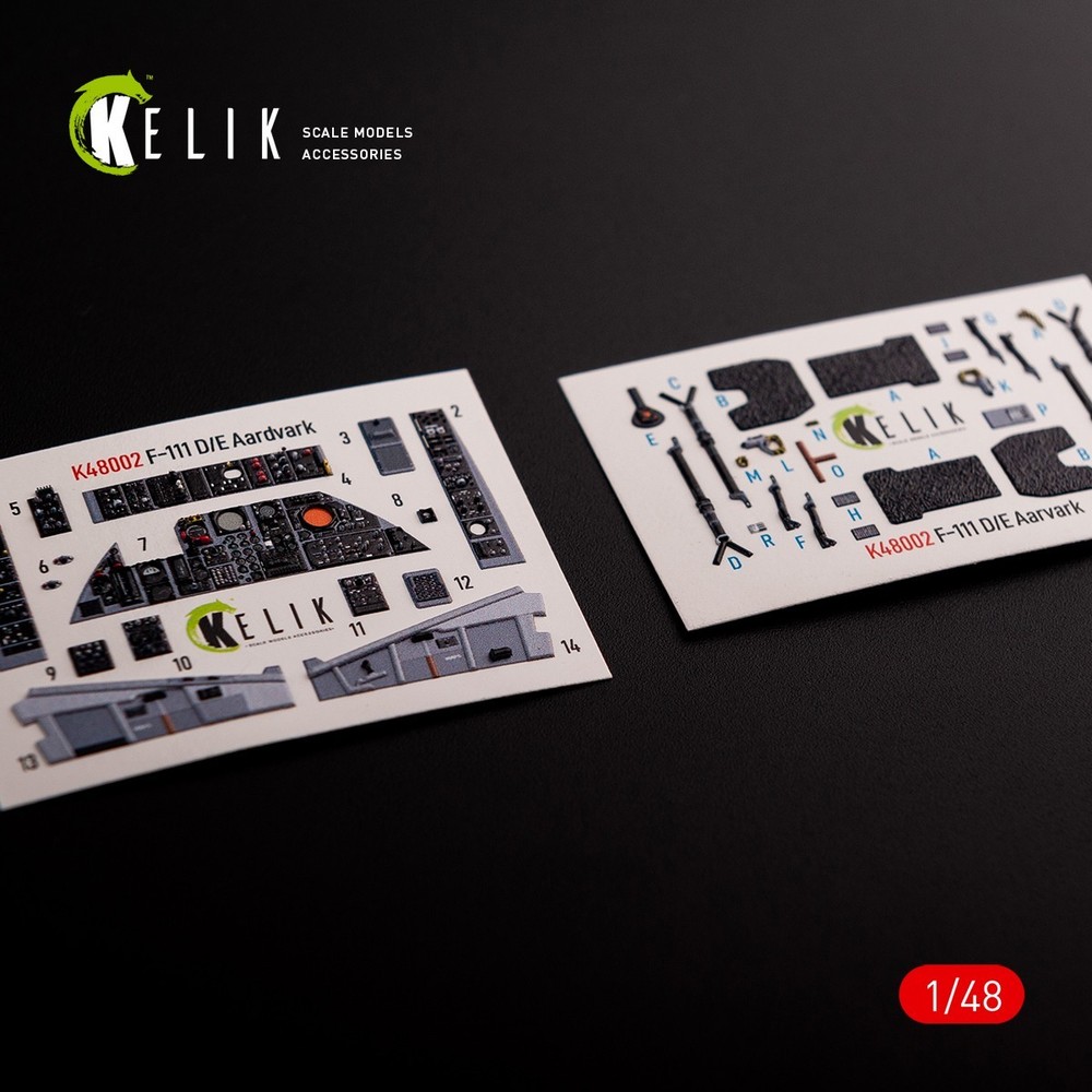 KeliK F-111 D/E Aardvark Cockpit 3D Interior Decals for HobbyBoss  1/48 K48002