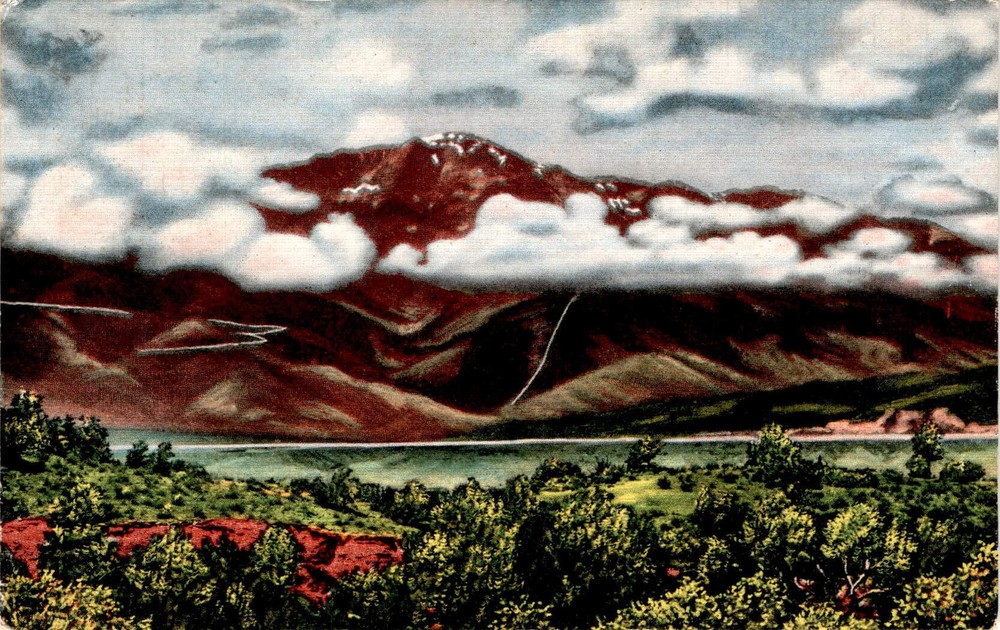 PIKES PEAK, Colorado Springs, Manitou Springs, Sanborn Souvenir Co., Postcard