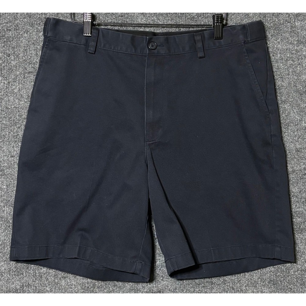 LL Bean Comfort Waist Mens Navy Blue Chino Shorts Size 34 Cotton 8