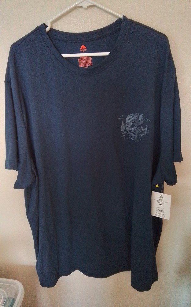 Ozark Trail Gone Fishing Men's Short Sleeve T-Shirt Navy Blue Size 3XL
