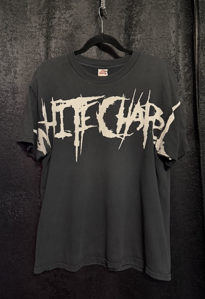 Vintage Whitechapel Chest Logo Distressed Black Tshirt Rare Large