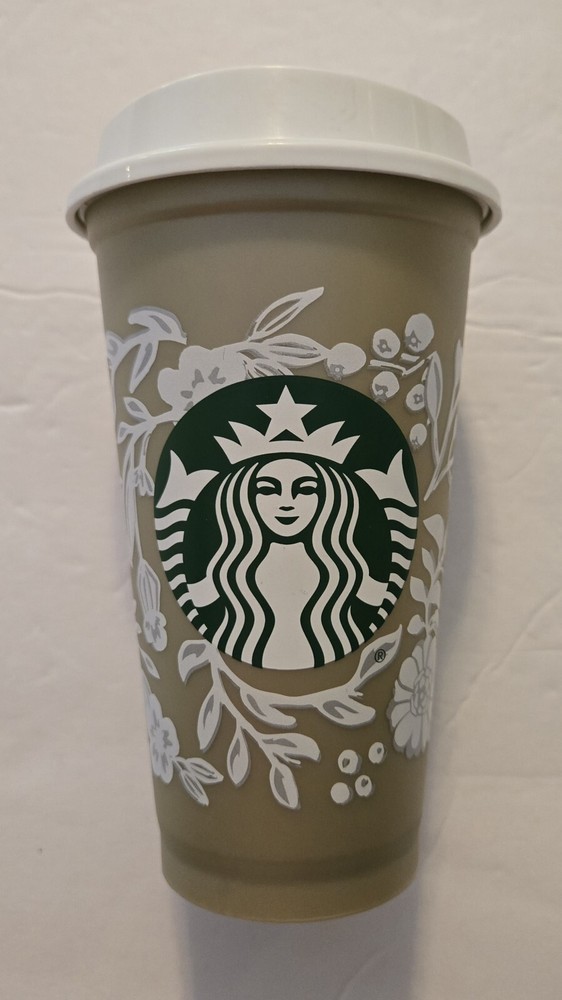 Starbucks Holiday 2022 Reusable 16oz Cup Gold Color With Lid