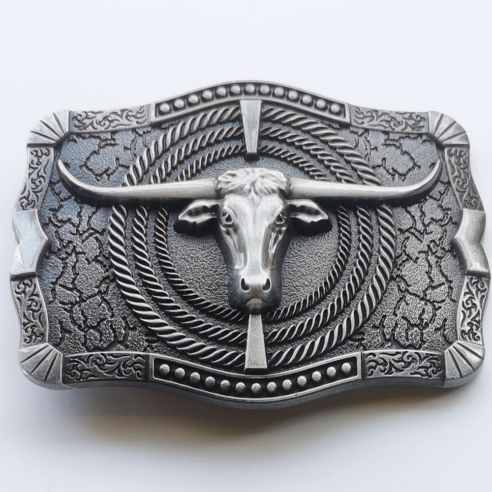 Western Belt Buckle for Men Women Cowboy Rodeo Vintage Style Wear Bull Roping