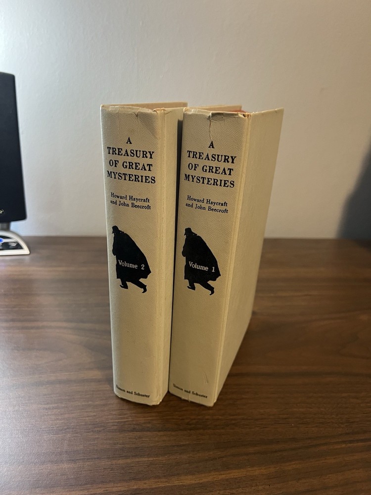 A Treasury of Great Mysteries Volumes 1 & 2 1957 Haycraft Beercroft Vtg