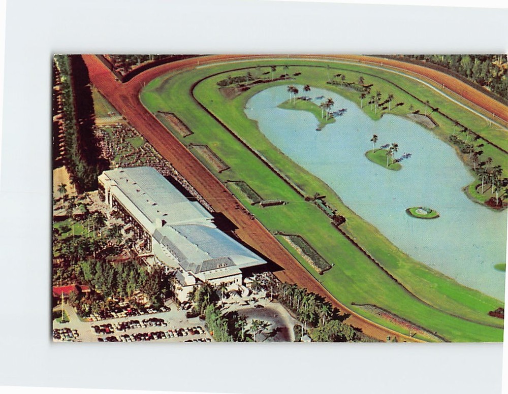 Postcard Aerial View At Hialeah Race Course Miami Florida USA