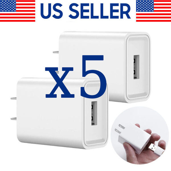 Universal 5V 1A US Plug USB Wall Charger Power Adapter for Smartphones Bulk Lot