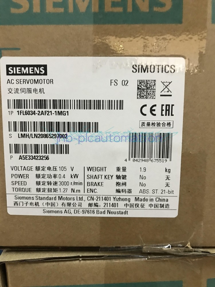 1PC NEW SIEMENS Servo Motor 1FL6034-2AF21-1MG1