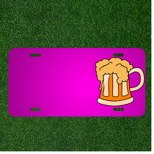 Custom Personalized Car License Plate With Add Names To Beer Mug Foam Stein