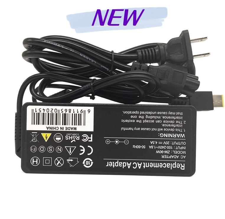 For Lenovo ThinkPad Laptop AC Charger Adapter 90W 20V 4.5A-SQUARE SLIM TIP