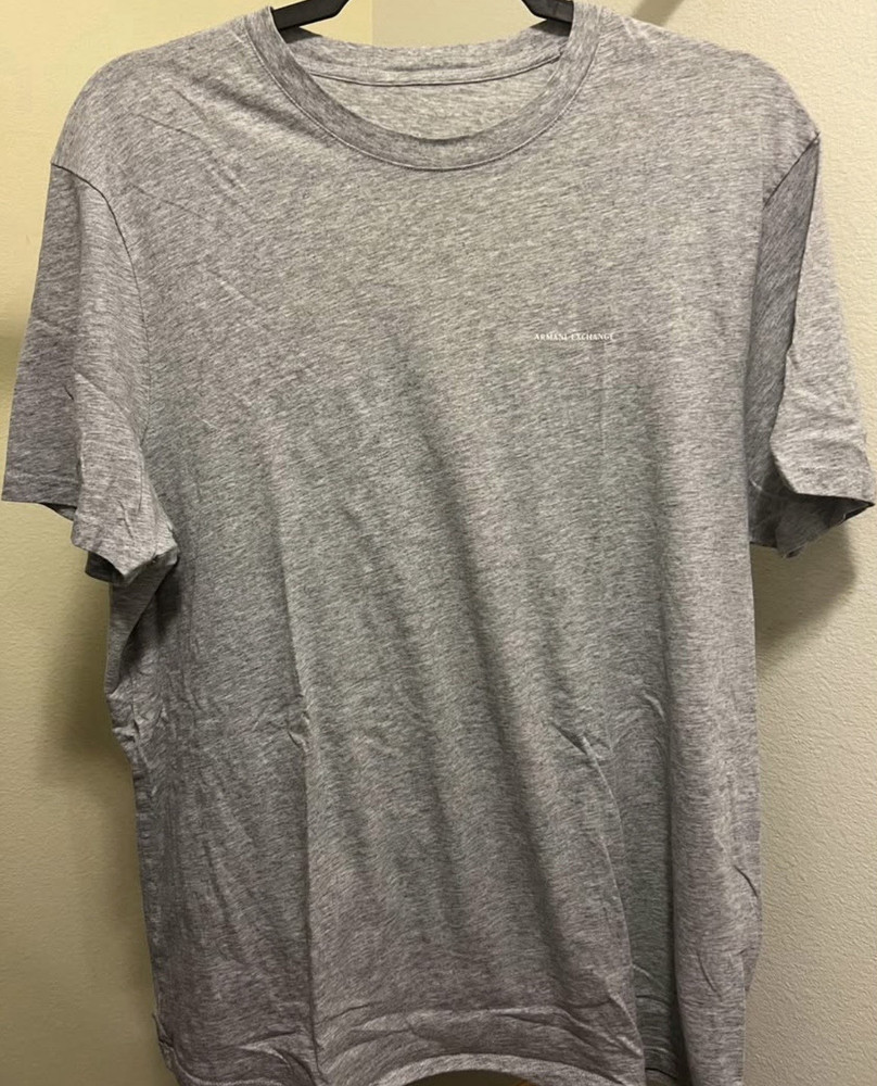 Armani Exchange Pima Cotton Crew Neck Relaxed Fit T-Shirt Gray M Men