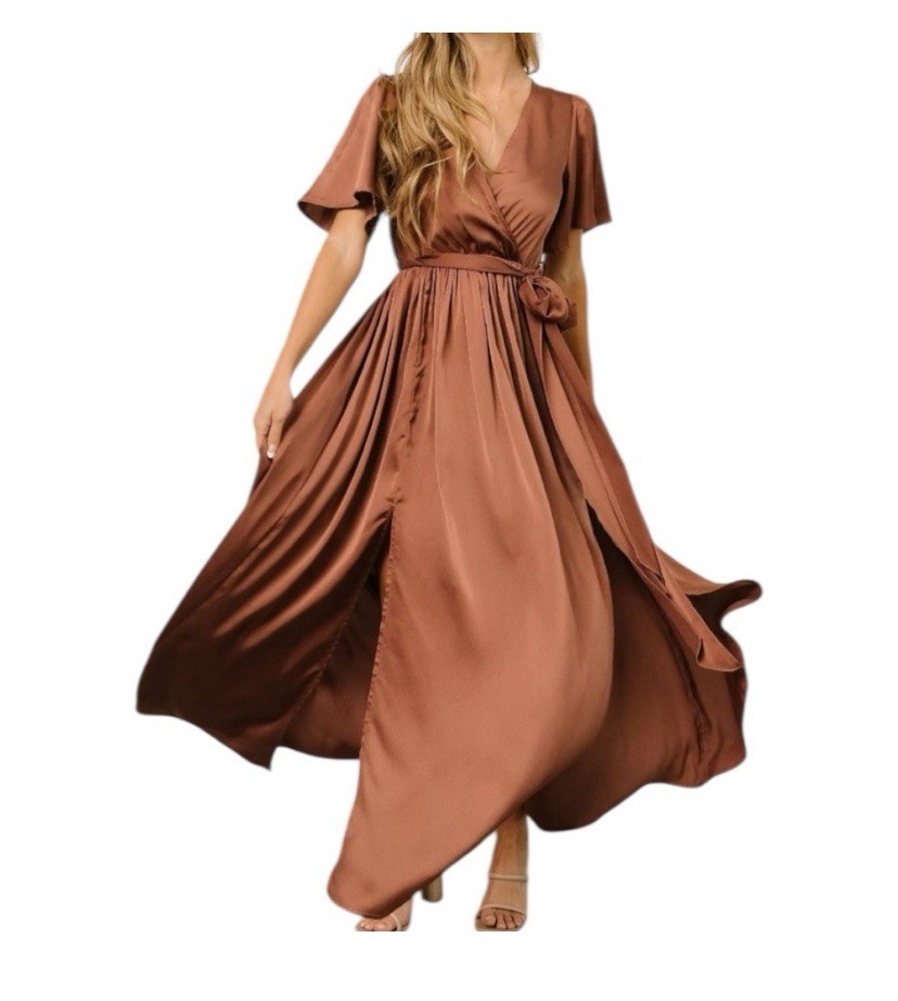 Baltic Born Bronze Satin Women’s Maxi Dress Size Large