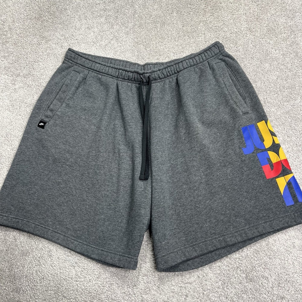 Nike Shorts Mens Size 2XL Sportswear 9” Inseam Fleece Gray Just Do It CU4078-071