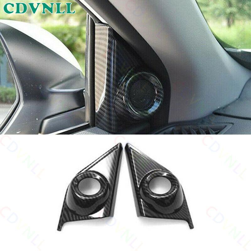 Front A Pillar Horn Frame Cover Trim 2X For Honda CRV 2017-2022 ABS Carbon Fiber
