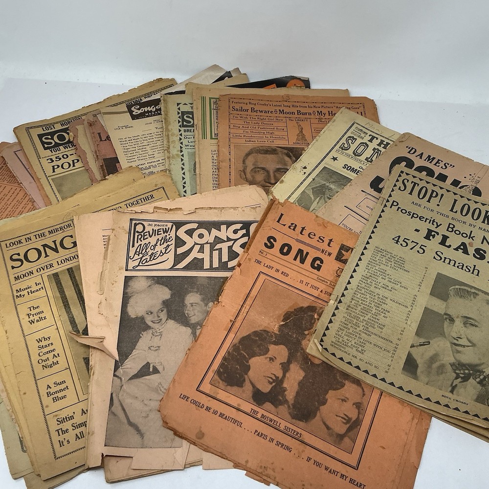 Antique Sheet Music Lot 1930s 40s Song Hits Vintage Paper Ephemera