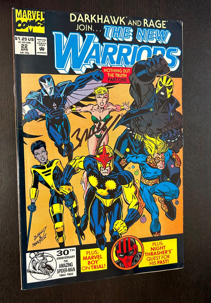 NEW WARRIORS (1992 Marvel Comics) -- #22 23 25 -- SIGNED Mark BAGLEY -- VF