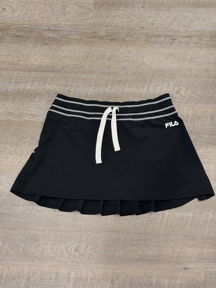 FILA Sport Black Tennis Golf Skort Size L Athletic Pleated Pickleball Y2K Cute