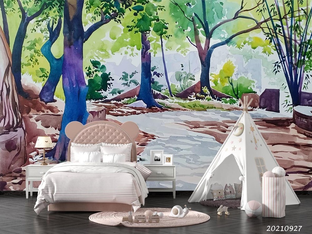 3D Forest Oil Painting Wall Murals Wallpaper Murals Wall Sticker 2