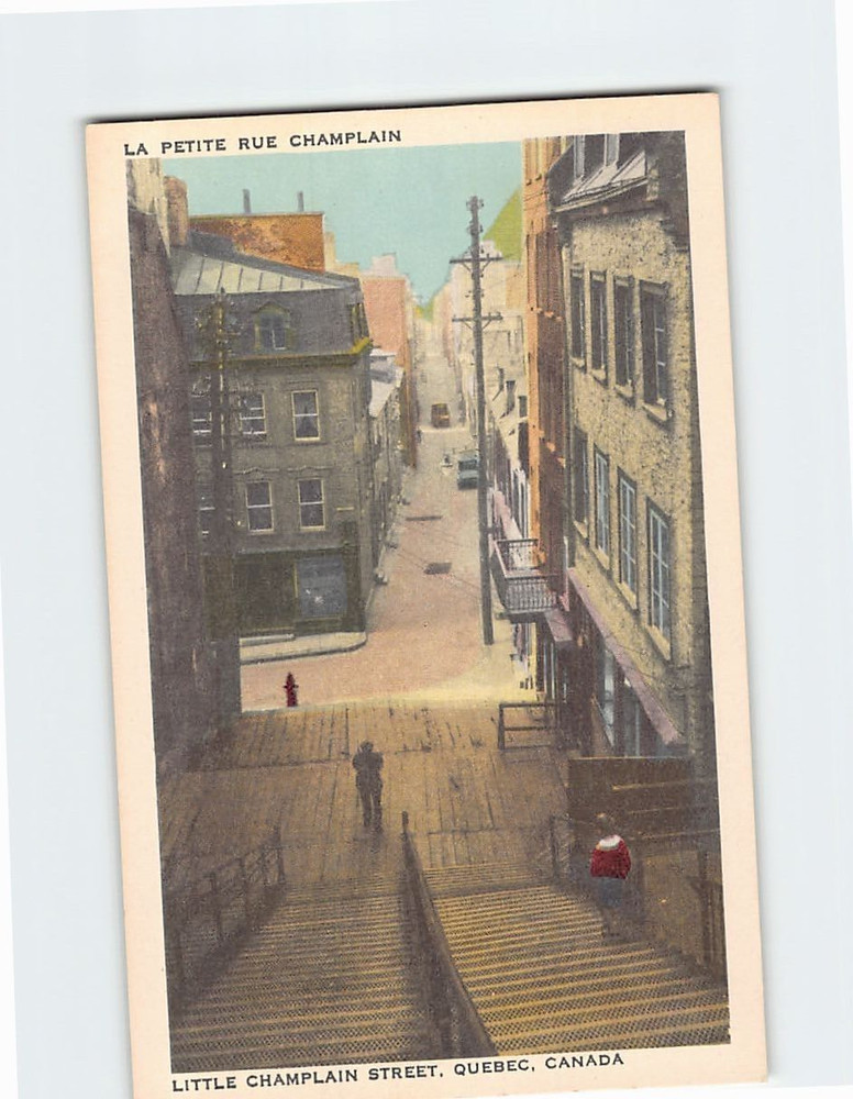 Postcard Little Champlain Street Quebec Canada